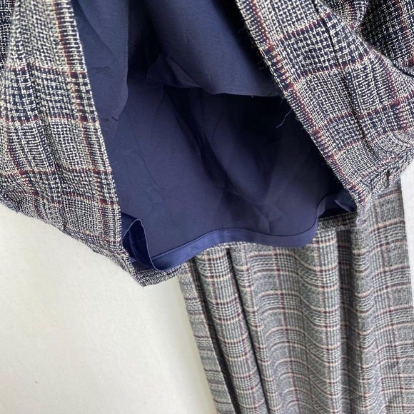 BEBE Navy Plaid One Shoulder Mini Dress NWT - Picture 8 of 12